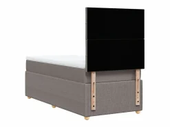Cama box spring con colchón tela gris taupe 90x190 cm^Clicnbuy Outlet