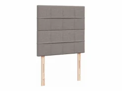 Cama box spring con colchón tela gris taupe 90x190 cm^Clicnbuy Outlet