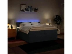 Clicnbuy Cama box spring con colchón tela 200x200 cm Azul Hot