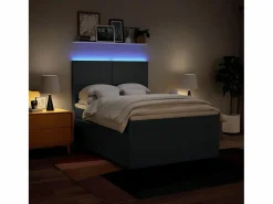 Cama box spring con colchón tela 140x200 cm^Clicnbuy New