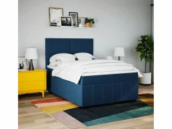Cama box spring con colchón tela 140x200 cm^Clicnbuy New