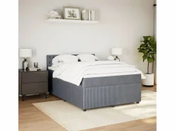 Cama box spring con colchón terciopelo oscuro 140x190 cm^Clicnbuy Sale