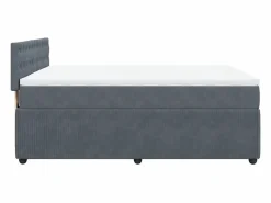 Cama box spring con colchón terciopelo oscuro 140x190 cm^Clicnbuy Sale