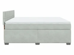 Cama box spring con colchón terciopelo claro 180x200 cm^Clicnbuy Best