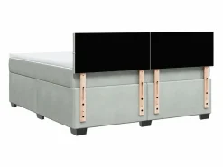 Cama box spring con colchón terciopelo claro 180x200 cm^Clicnbuy Best