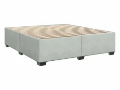 Cama box spring con colchón terciopelo claro 180x200 cm^Clicnbuy Best