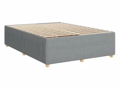 Cama box spring con colchón tela claro 160x200 cm^Clicnbuy New