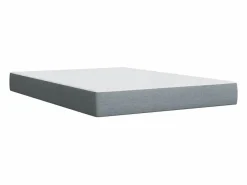 Cama box spring con colchón tela claro 160x200 cm^Clicnbuy New