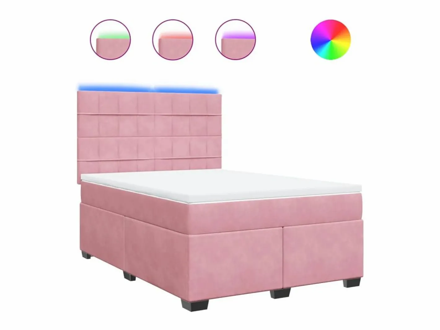 Clicnbuy Base De Cama De Láminas|Cama box spring con colchón terciopelo 160x200 cm