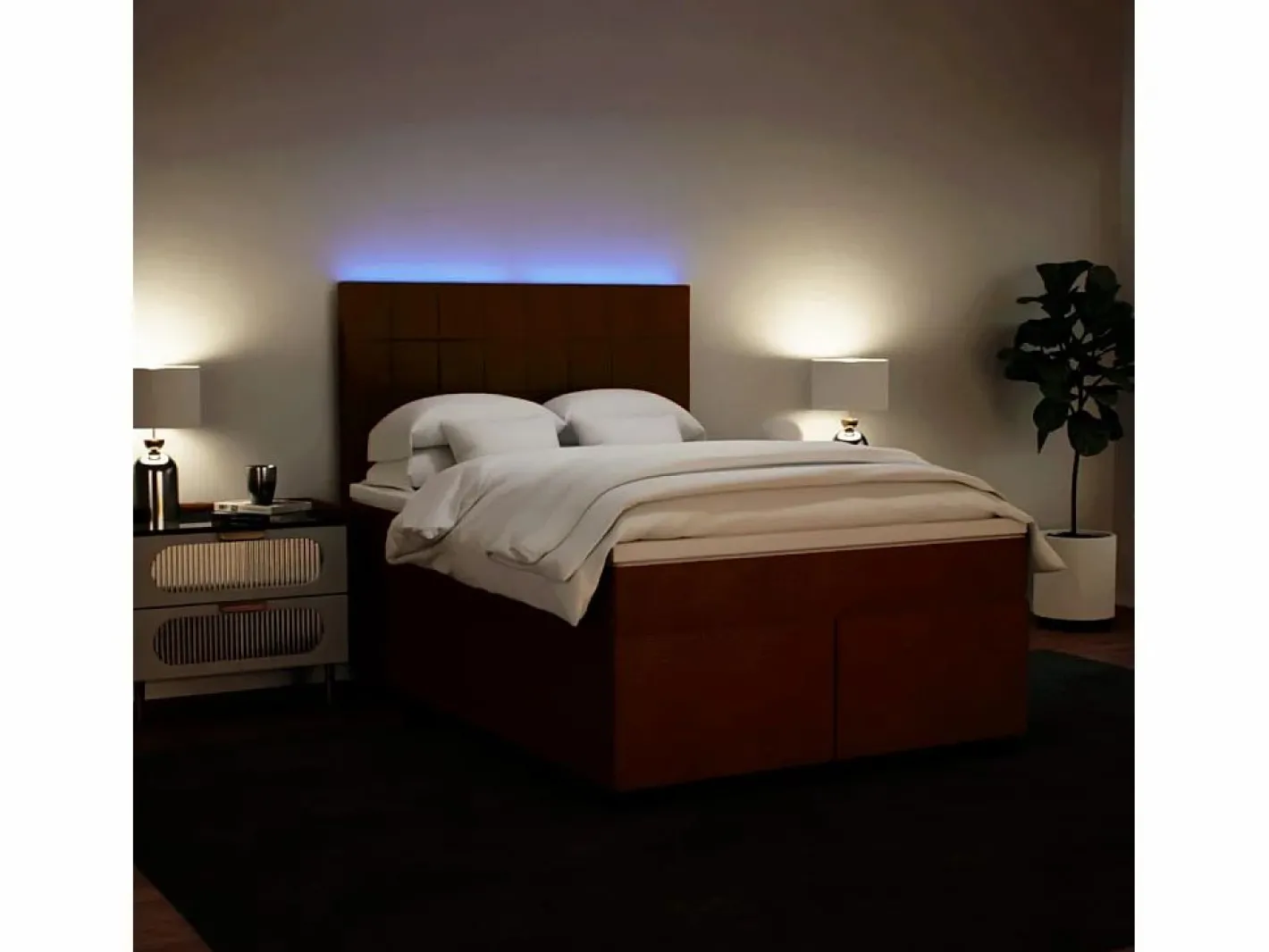 Clicnbuy Base De Cama De Láminas|Cama box spring con colchón terciopelo 160x200 cm