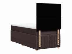 Clicnbuy Cama box spring con colchón tela marrón oscuro 90x190 cm Marru00f3n Online