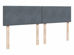 Clicnbuy Cama box spring con colchón terciopelo oscuro 180x200 cm Gris Outlet