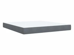 Clicnbuy Cama box spring con colchón terciopelo oscuro 180x200 cm Gris Outlet