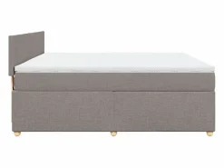 Clicnbuy Somier - 180X200Cm|Cama box spring con colchón tela gris taupe 180x200 cm