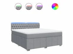 Clicnbuy Base De Cama De Láminas|Somier - 180X200Cm|Cama box spring con colchón tela claro 180x200 cm
