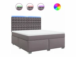 Clicnbuy Base De Cama De Láminas|Cama box spring con colchón cuero sintético 180x200 cm