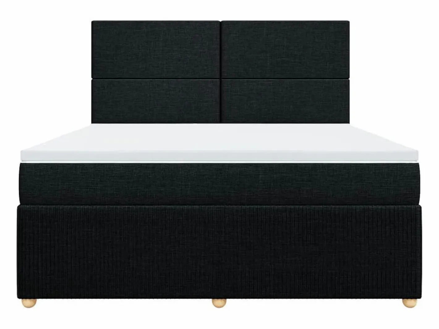 Clicnbuy Cama box spring con colchón tela 180x200 cm Negro New