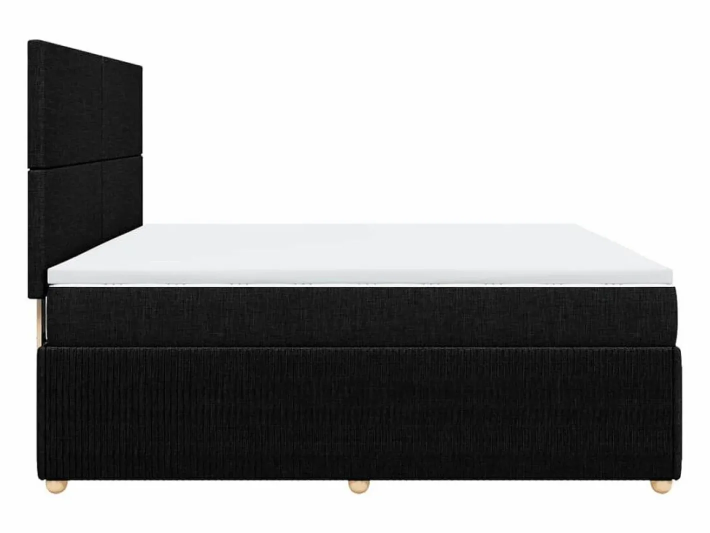 Clicnbuy Cama box spring con colchón tela 180x200 cm Negro New