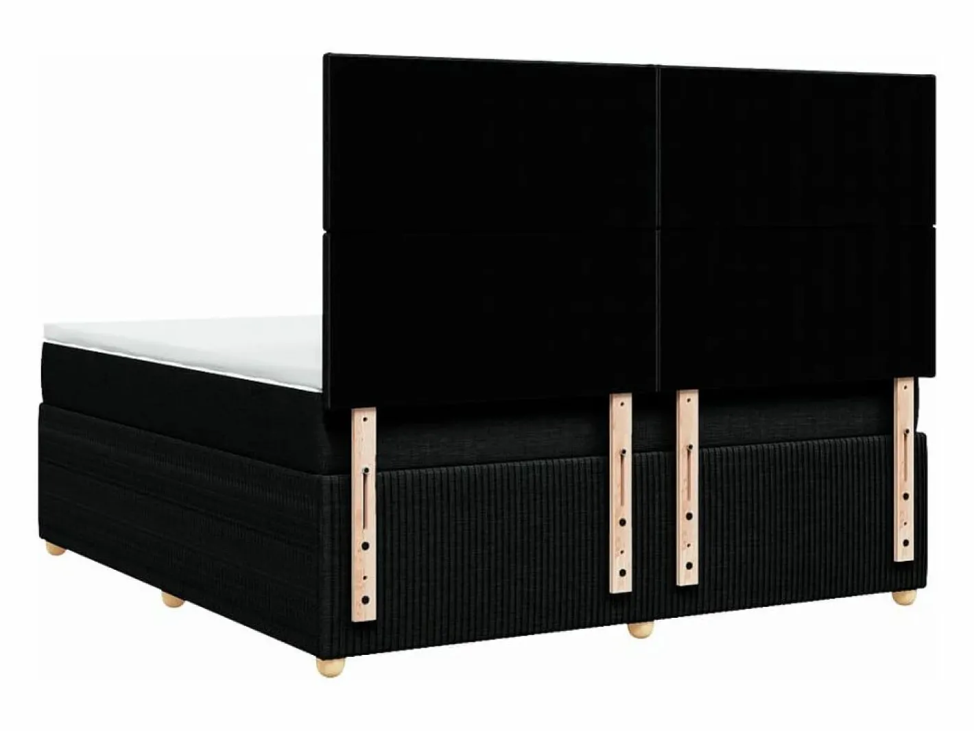 Clicnbuy Cama box spring con colchón tela 180x200 cm Negro New