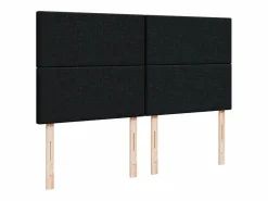 Clicnbuy Cama box spring con colchón tela 180x200 cm Negro New