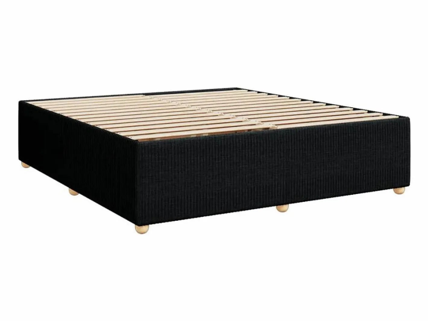 Clicnbuy Cama box spring con colchón tela 180x200 cm Negro New