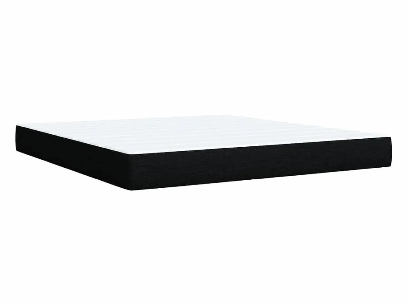Clicnbuy Cama box spring con colchón tela 180x200 cm Negro New