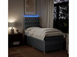 Clicnbuy Base De Cama De Láminas|Cama box spring con colchón tela claro 80x200 cm