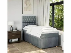 Clicnbuy Base De Cama De Láminas|Cama box spring con colchón tela claro 80x200 cm