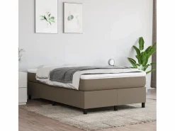 Clicnbuy Cama box spring con colchón tela gris taupe 120x190 cm Discount