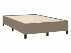 Clicnbuy Cama box spring con colchón tela gris taupe 120x190 cm Discount
