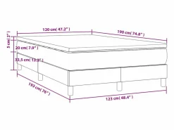 Clicnbuy Cama box spring con colchón tela gris taupe 120x190 cm Discount