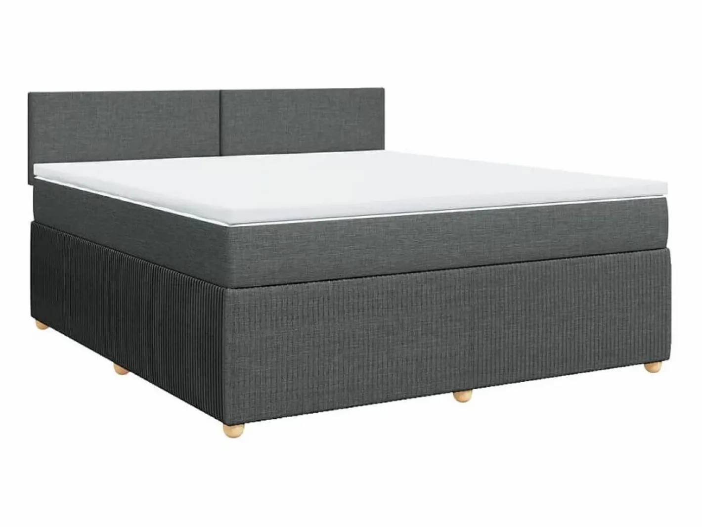 Cama box spring con colchón tela oscuro 180x200 cm^Clicnbuy Sale