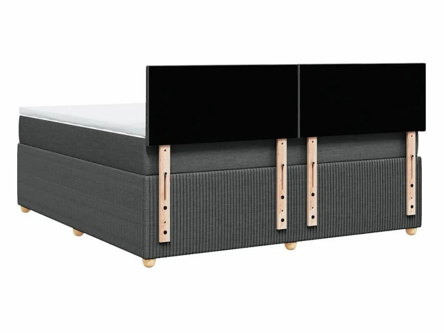 Cama box spring con colchón tela oscuro 180x200 cm^Clicnbuy Sale