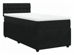 Clicnbuy Cama box spring con colchón cuero sintético 90x190 cm Negro Best