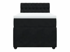 Clicnbuy Cama box spring con colchón cuero sintético 90x190 cm Negro Best