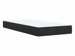 Clicnbuy Cama box spring con colchón cuero sintético 90x190 cm Negro Best