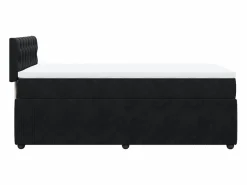 Clicnbuy Cama box spring con colchón cuero sintético 90x190 cm Negro Best