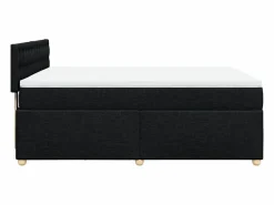 Clicnbuy Cama box spring con colchón tela 160x200 cm Negro Sale
