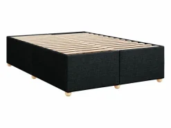 Clicnbuy Cama box spring con colchón tela 160x200 cm Negro Sale