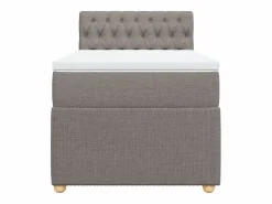 Clicnbuy Cama box spring con colchón tela gris taupe 90x190 cm Topo Discount