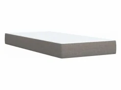 Clicnbuy Cama box spring con colchón tela gris taupe 90x190 cm Topo Discount