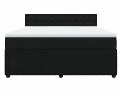 Clicnbuy Cama box spring con colchón terciopelo 180x200 cm Negro Best