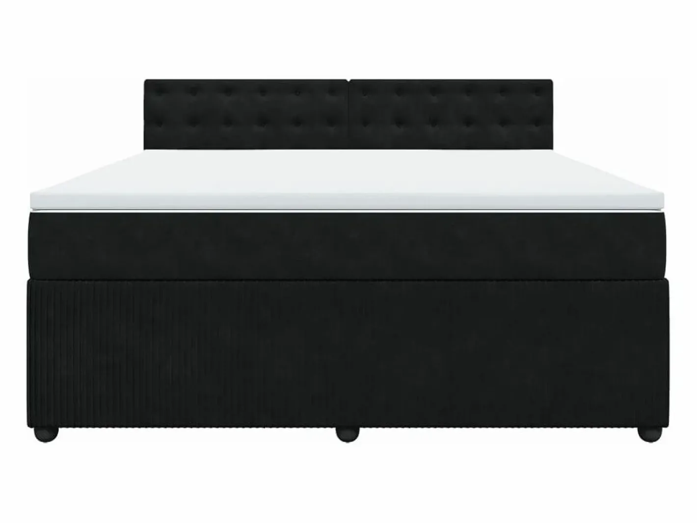 Clicnbuy Cama box spring con colchón terciopelo 180x200 cm Negro Best