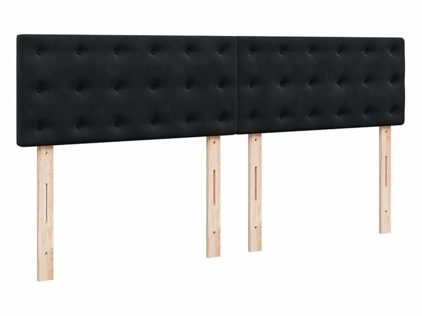 Clicnbuy Cama box spring con colchón terciopelo 180x200 cm Negro Best