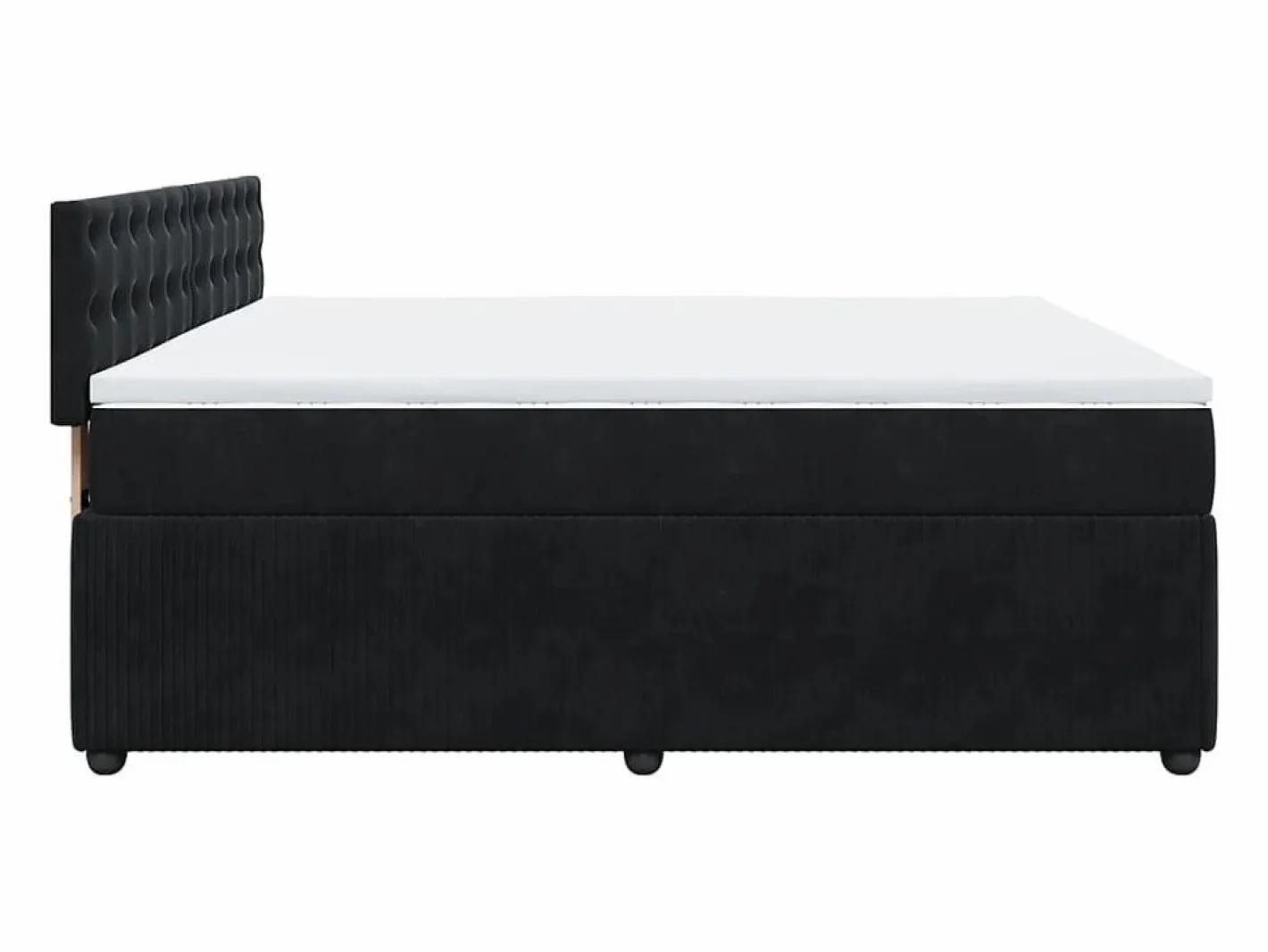 Clicnbuy Cama box spring con colchón terciopelo 180x200 cm Negro Best