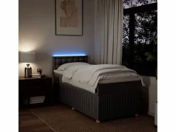 Clicnbuy Cama box spring con colchón tela gris taupe 90x190 cm Topo Hot
