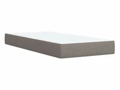 Clicnbuy Cama box spring con colchón tela gris taupe 90x190 cm Topo Hot