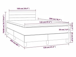 Clicnbuy Cama box spring con colchón y LED tela marrón oscuro 120x200 cm Marru00f3n New