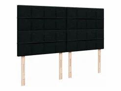 Clicnbuy Cama box spring con colchón tela 180x200 cm Negro Sale