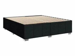 Clicnbuy Cama box spring con colchón tela 180x200 cm Negro Sale